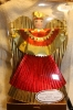  N�rnberger Rauschgoldengel 19 cm rot-gold mit 2 Kerzen 